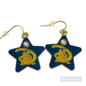 Vintage Disney Pluto Earrings Fab 5 Dog Disneyana Signed Charm Gold Plated